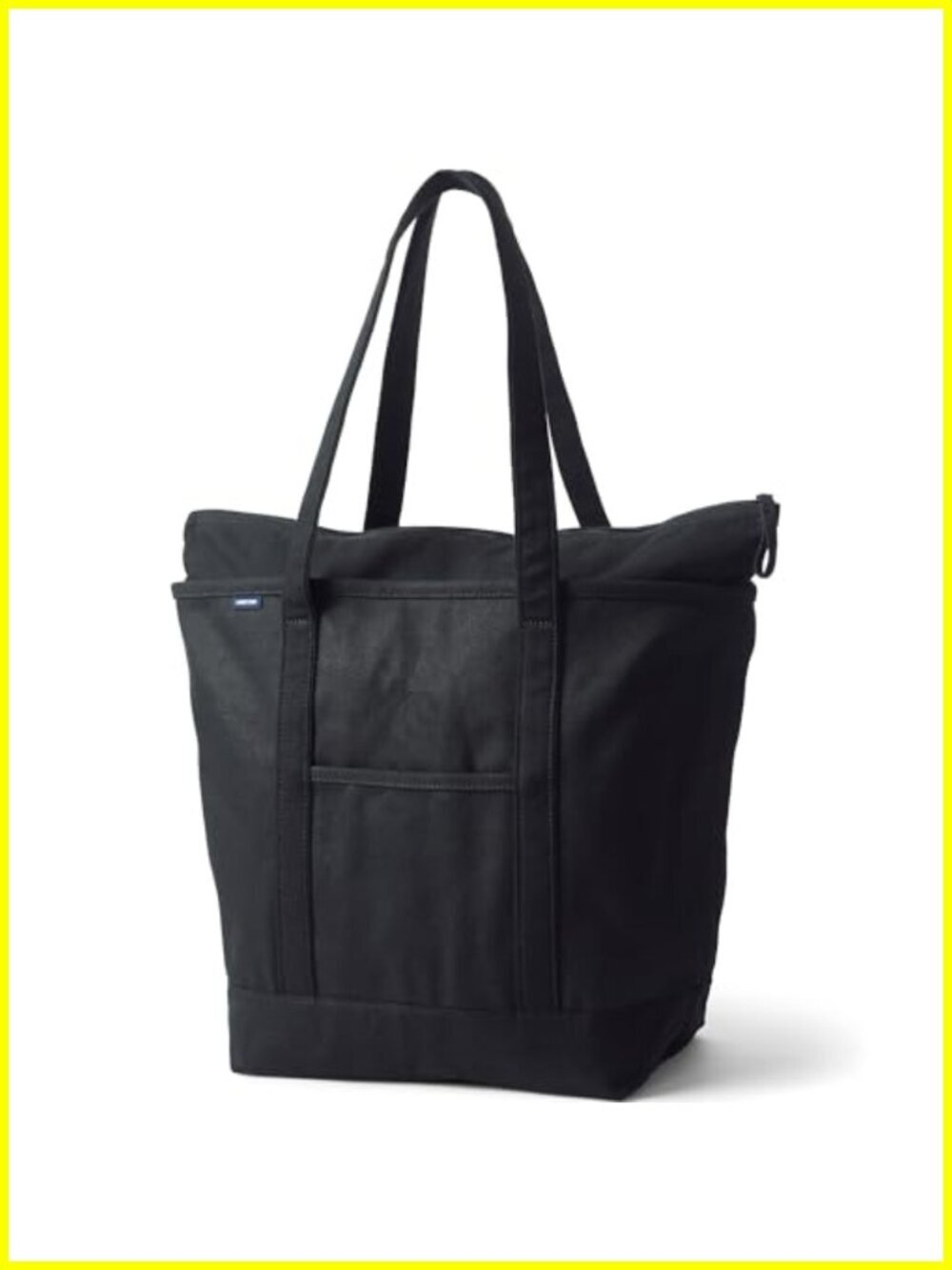 Lands End Zip Top Canvas Tote - Water Resistant Shoulder Bag with Pockets